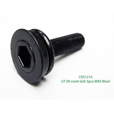 GT BMX Crank Bolt Black - for 3 piece 8 Spline Cranks