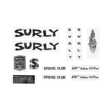 Surly Bridge Club Decal Set Black