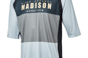 Madison Alpine Mens 3/4 Sleeve Black/Cloud Grey Jersey