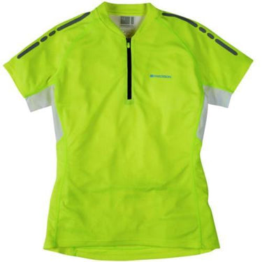 Madison Stellar Womens Short Sleeve Hi-Viz Yellow Jersey Front
