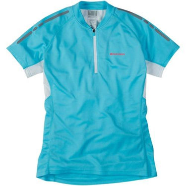 Madison Stellar Womens Short Sleeve Blue Fish Jersey Front