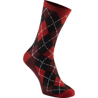 Madison Assynt Merino Long Chilli Red Argyle Socks