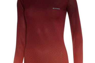 Madison Flux Womens Long Sleeve Jersey Diamonds Classy Burgundy / Intense Coral  Front