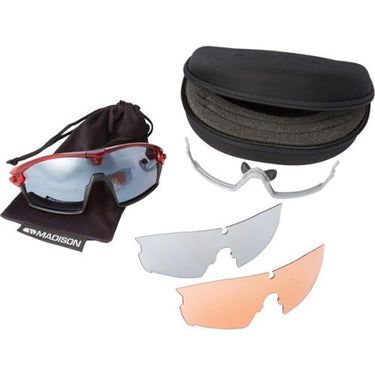 Madison Code Breaker 3 Lens Kit Gloss Red Frame - Silver Mirror/Smoke/Clear Lens